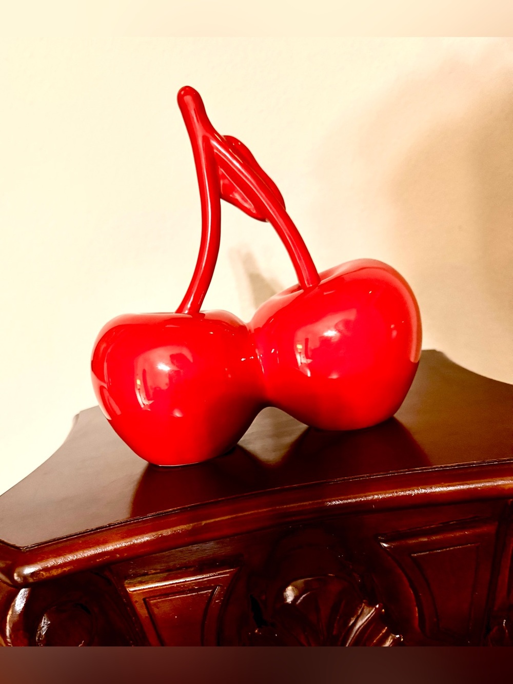 Cherry with Steam Art Deco Decor Home Table Office Fruit Display - Picture 2 of 8